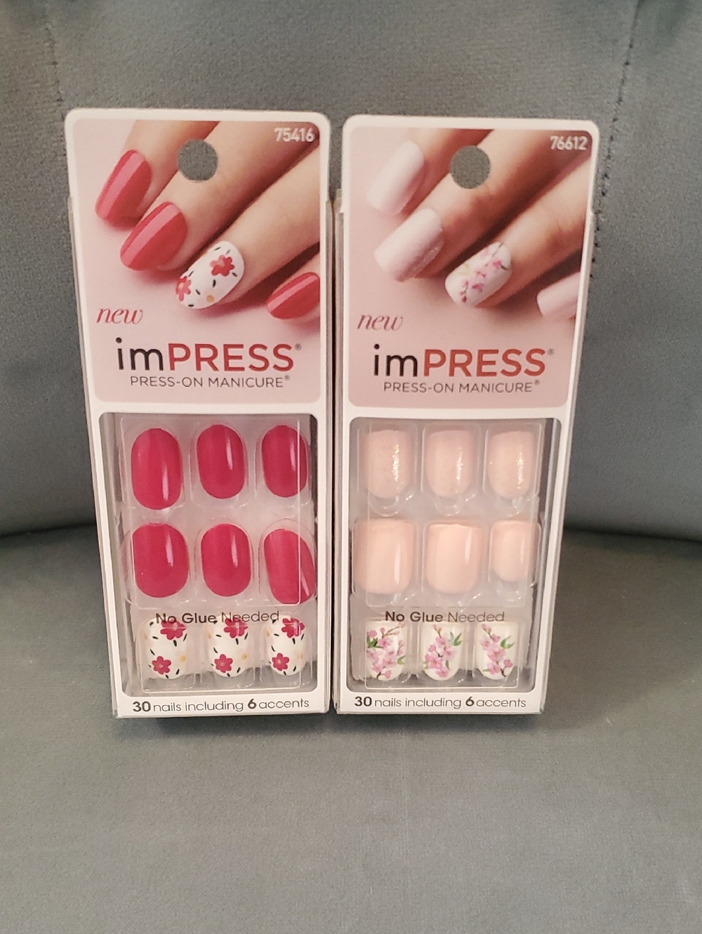 imPRESS Pink & Light Pink Floral Press-On Nails Duo